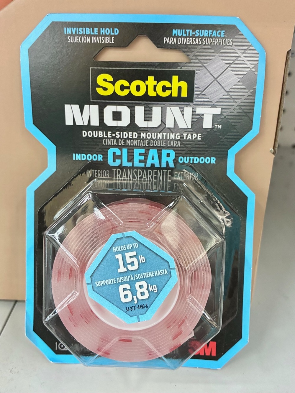 🧰$7🧰 NEW SCOTCH Double-sided Mounting Tape Clear Indoor Outdoor 1 IN x 60 IN